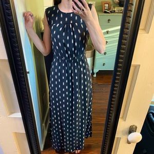 Madewell lined silk maxi dress black and cream size 0